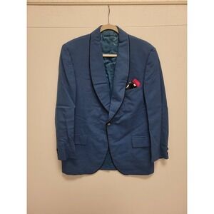Saks Fifth Avenue Tuxedo Jacket Blue Shawl Lapel Mens Size‎ 41 Formal Blazer